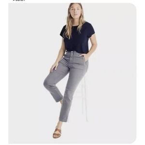 J. Crew Vintage Straight Cargo Pant in Slub Sateen Women's Sz 28 Slate Grey